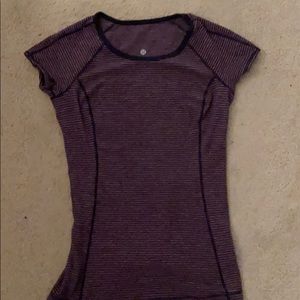 Reversible Striped Heathered Plum Lulu lemon shirt